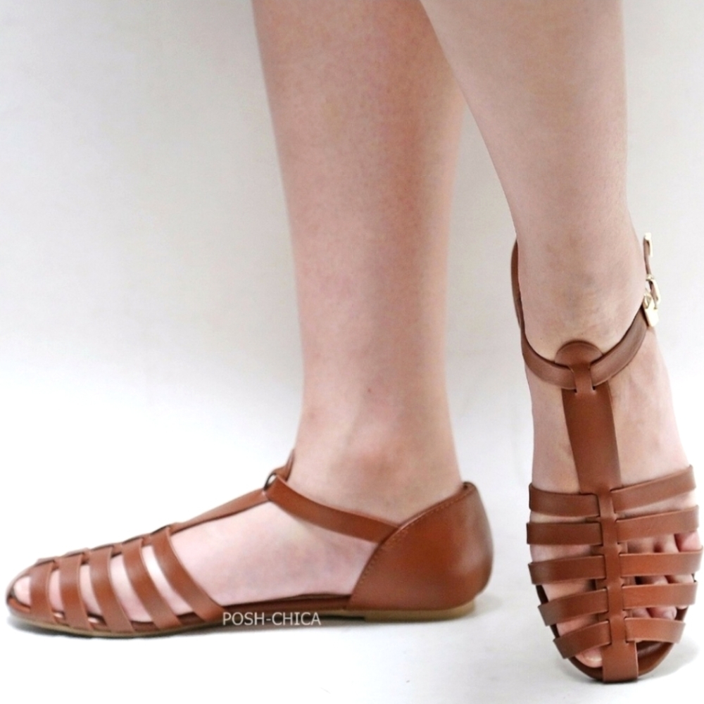 Paprika 7.5 Tan Strappy Sandals